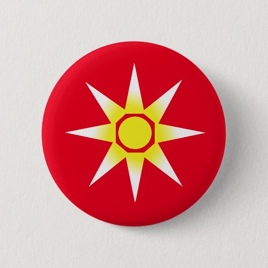 Geel-witte Magic Sun-product Ronde Button 5,7 Cm (Voorkant)
