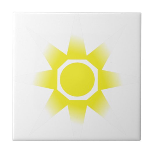 Geel-witte Magic Sun-product Tegeltje (Voorkant)