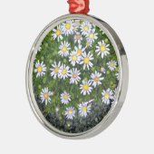 Geel-witte margarita bloemen met grijze keien metalen ornament (Links)