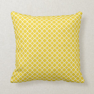 Geel-witte Marokkaanse "Lattice Pillow" Kussen