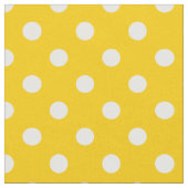 Geel Witte Polka Dots Textiel Stof (Close Up)