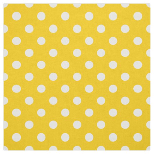 Geel Witte Polka Dots Textiel Stof (Swatch)
