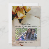 Geel & witte rozen Elegant Ivoor Dank u Bedankkaart (Voorkant)