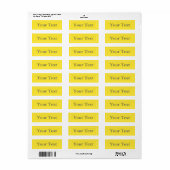 Geel & Witte Stickers of Etiketten w/Douanetekst (Full Sheet)