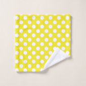 Geel & Witte Stippen Stip Bad Handdoek (Wasdoekje)