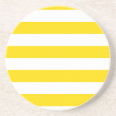 Geel witte streep Sjabloon Ronde zandsteen Zandsteen Onderzetter (Voorkant)