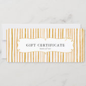 Geel Witte Streep Vintage Strik Geschenkcertificaa (Voorkant)