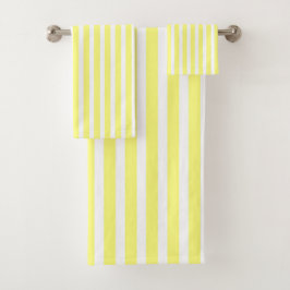 Geel + Witte Strepen Cadeau  Bad Handdoek