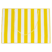 Geel Witte Striped Moderne Elegant Sjabloon Groot Cadeauzakje (Voorkant)