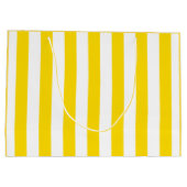 Geel Witte Striped Moderne Elegant Sjabloon Groot Cadeauzakje (Achterkant)