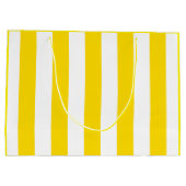 Geel Witte Striped Moderne Elegant Sjabloon Groot Cadeauzakje (Achterkant)