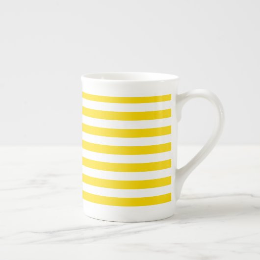 Geel Witte Striped Sjabloon Aangepast Modern Porselein Kop (Rechts)