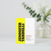 Geel-witte vetdoopvont minimalistisch Modern Elega Visitekaartje (Staand voorkant)