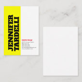 Geel-witte vetdoopvont minimalistisch Modern Elega Visitekaartje (Voorkant / Achterkant)