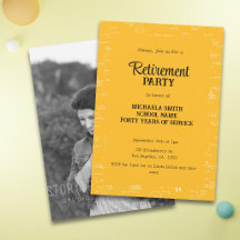 Geel Witte Wiskunde Docent Pensioenfeest Foto