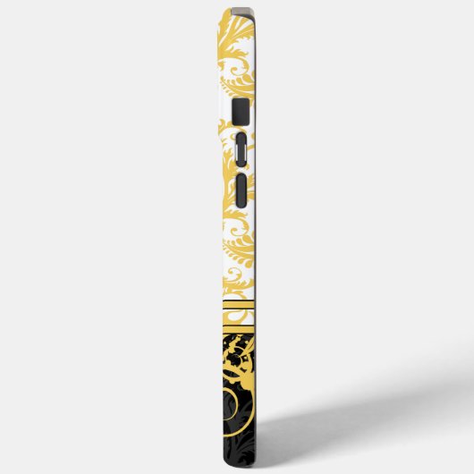 Geel Witte Zwart Gepersonaliseerde Damashuid iPhon Case-Mate iPhone Case (Achterkant / Links)