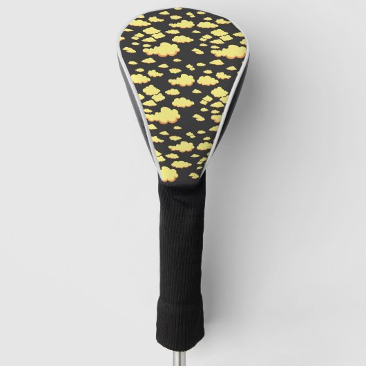 geel wolkenpatroon golfheadcover (Voorkant)