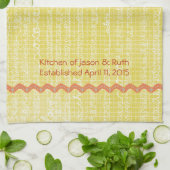 Geel XOXO Love RicRac Monogram Tea Kitchen Towel Theedoek (Gevouwen)