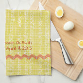 Geel XOXO Love RicRac Monogram Tea Kitchen Towel Theedoek (Quarter Fold)