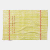 Geel XOXO Love RicRac Monogram Tea Kitchen Towel Theedoek (Horizontaal)