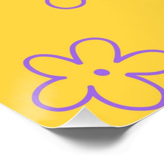 Geel Y2K Bold Wildflower Levendige Spring Art Perfect Poster (Hoek)