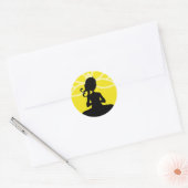 Geel Yoga Silhouet Ronde Sticker (Envelop)