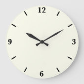 Geel Zacht Bord Wit Pastel Effen Kleur Grote Klok (Voorkant)