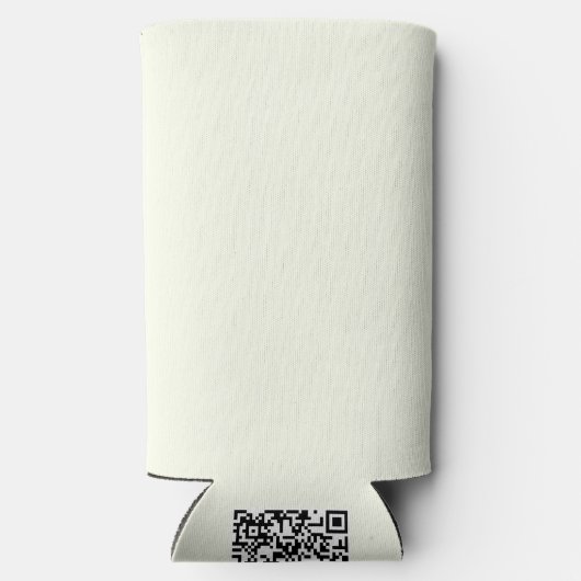 Geel Zacht Bord Wit Pastel Effen Kleur Seltzer Blikjeskoeler (Achterkant)