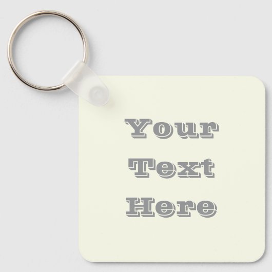 Geel Zacht Bord Wit Pastel Effen Kleur Sleutelhanger (Voorkant)