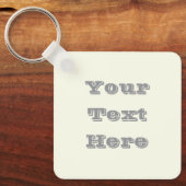 Geel Zacht Bord Wit Pastel Effen Kleur Sleutelhanger (Voorkant)