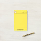 Geel zakelijk logo briefhoofd post-it® notes (Op bureau)