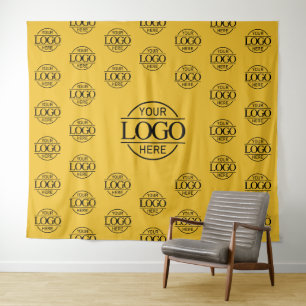 Geel zakelijk logo step & repeat achtergrond banne wandkleed