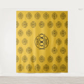 Geel zakelijk logo step & repeat achtergrond banne wandkleed (Voorkant)