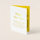 Geel Zakelijk Merk op Nieuwjaar Folie Kaart (Voorkant)