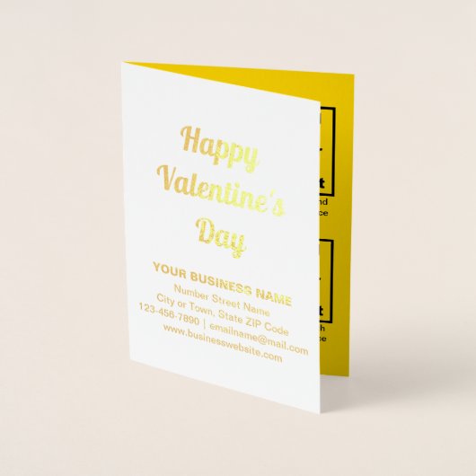 Geel Zakelijk Merk op Valentijn Folie Kaart (Voorkant)