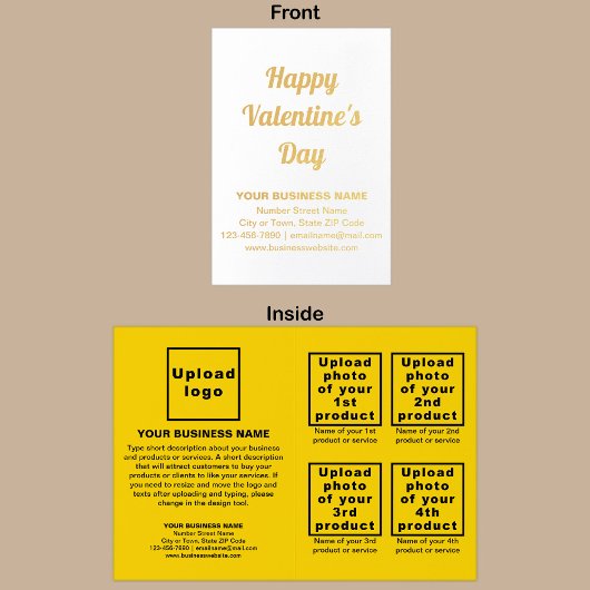 Geel Zakelijk Merk op Valentijn Folie Kaart