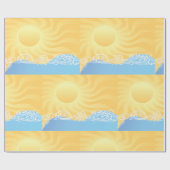 Geel zand en oceaan cadeaupapier (Vlak)