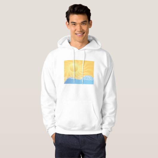 Geel zand en oceaan hoodie (Voorkant volledig)