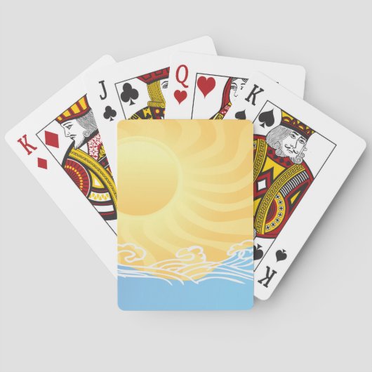 Geel zand en oceaan pokerkaarten (Achterkant)