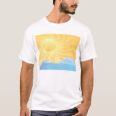 Geel zand en oceaan t-shirt (Voorkant)