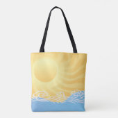 Geel zand en oceaan tote bag (Achterkant)