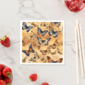 Geel, zandgeel, oker, blauwe waterverf butte servet (Insitu)