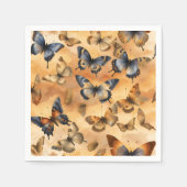 Geel, zandgeel, oker, blauwe waterverf butte servet (Voorkant)