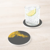 Geel zandsteen Onderzetter met unieke getextureerd (Zijkant)