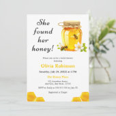 Geel Ze vond haar honing Vrijgezellenfeest Kaart (Staand voorkant)