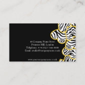 Geel zebra Harten Ontwerp Visitekaartje (Achterkant)