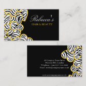 Geel zebra Hearts Design Visitekaartje (Voorkant / Achterkant)