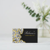 Geel zebra Hearts Design Visitekaartje (Staand voorkant)