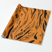 Geel Zebra Patroon Cadeaupapier (Uitgerold)