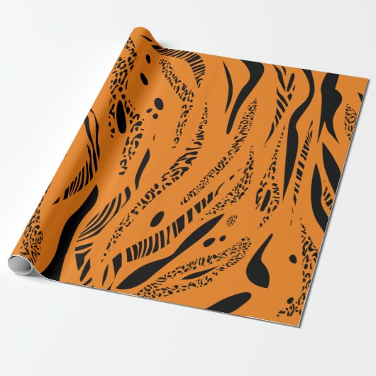 Geel Zebra Patroon Cadeaupapier (Uitgerold)